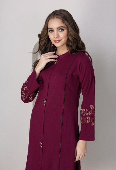 MAGENTA KNITTED KURTA SET